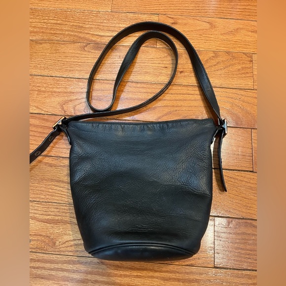 Coach Handbags - Vintage Coach Bleeker Mini Duffle Bag Legacy Black Pebbled Leather Crossbody